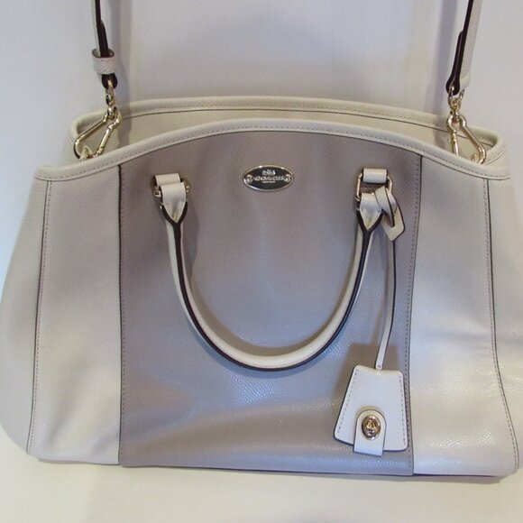 Coach Beige Brown Leather Shoulder Bag / Long Cross Strap - Picture 2 of 5